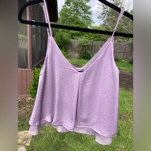 Purple flowy top